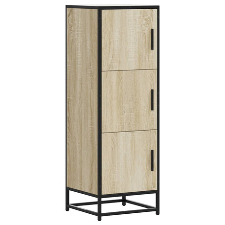 Vidaxl hoge kast 35,5x35x106,5 cm bewerkt hout en metaal sonoma eiken