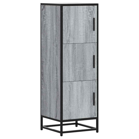 Vidaxl hoge kast 35,5x35x106,5 cm bewerkt hout en metaal grijs sonoma