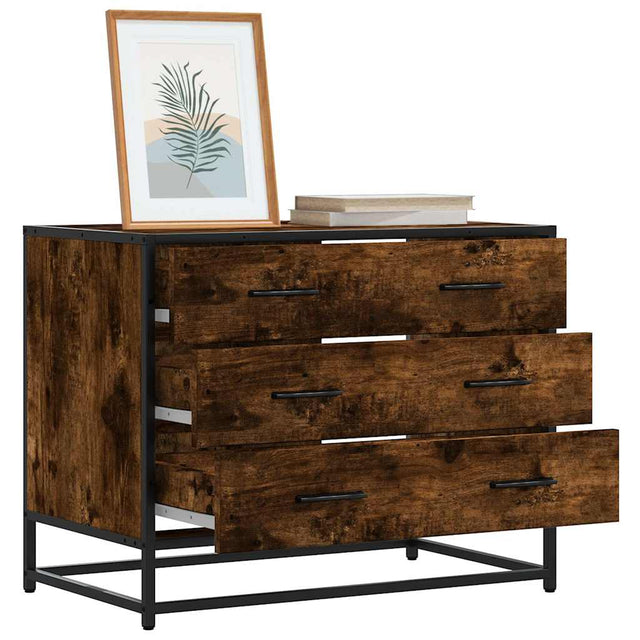 Vidaxl ladekast 70x41x56 cm bewerkt hout gerookt eikenkleurig