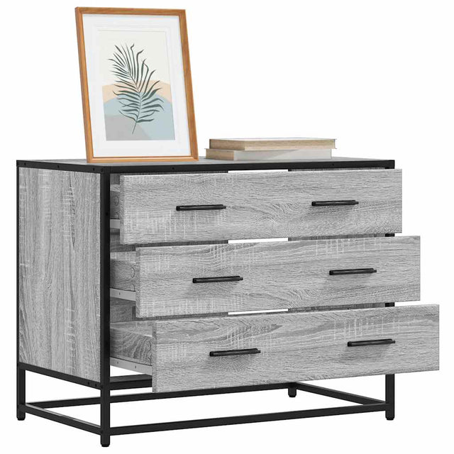 Vidaxl ladekast 70x41x56 cm bewerkt hout grijs sonoma eikenkleurig