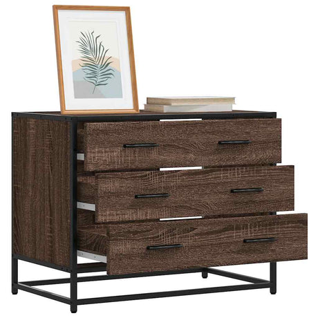 Vidaxl ladekast 70x41x56 cm bewerkt hout bruin eikenkleur