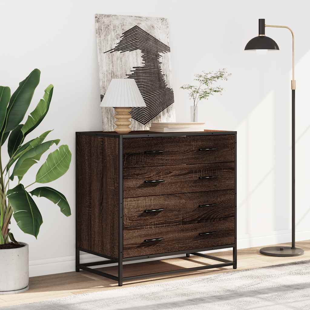 Vidaxl ladekast 70x41x70 cm bewerkt hout bruin eikenkleur