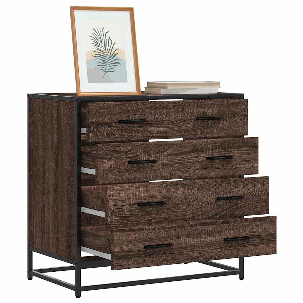 Vidaxl ladekast 70x41x70 cm bewerkt hout bruin eikenkleur