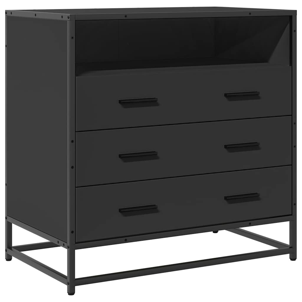 Vidaxl ladekast 70x41x70 cm bewerkt hout zwart