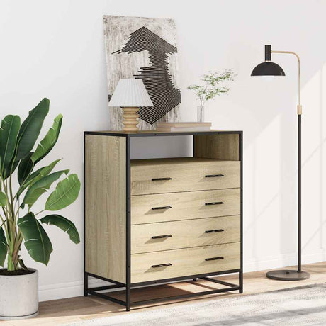 Vidaxl ladekast 70x41x83,5 cm bewerkt hout sonoma eikenkleurig