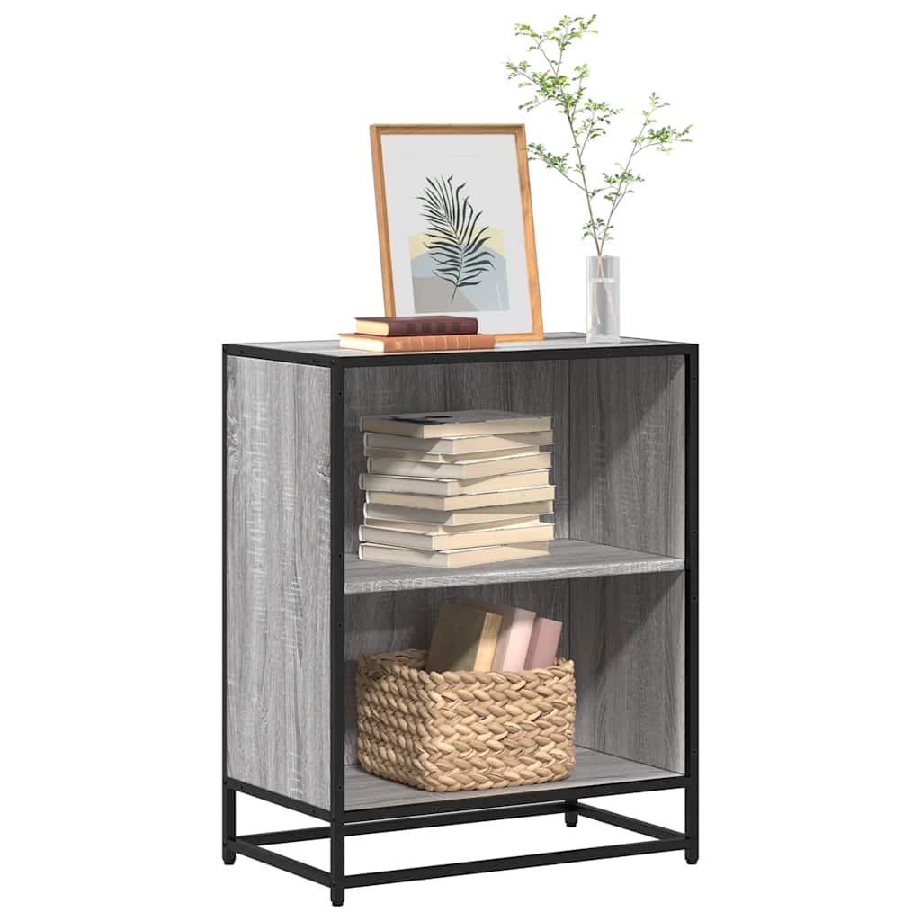 Vidaxl boekenkast 60x35x76 cm bewerkt hout grijs sonoma eikenkleurig