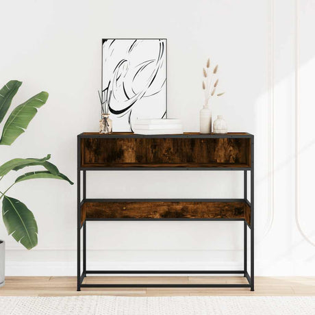 Vidaxl wandtafel 90x35x80 cm bewerkt hout gerookt eikenkleurig