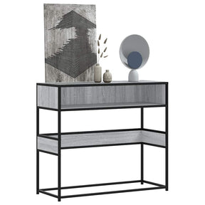 Vidaxl wandtafel 90x35x80 cm bewerkt hout grijs sonoma eikenkleurig