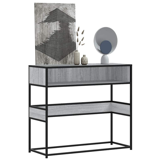 Vidaxl wandtafel 90x35x80 cm bewerkt hout grijs sonoma eikenkleurig