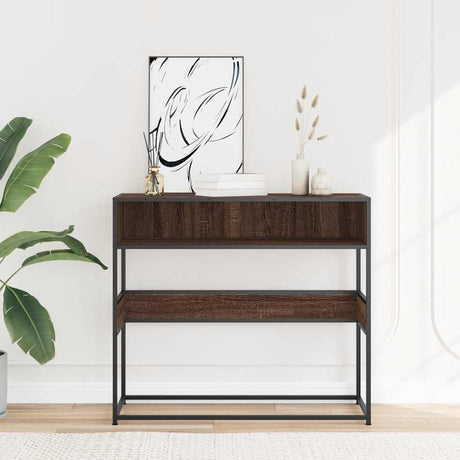 Vidaxl wandtafel 90x35x80 cm bewerkt hout bruin eikenkleur