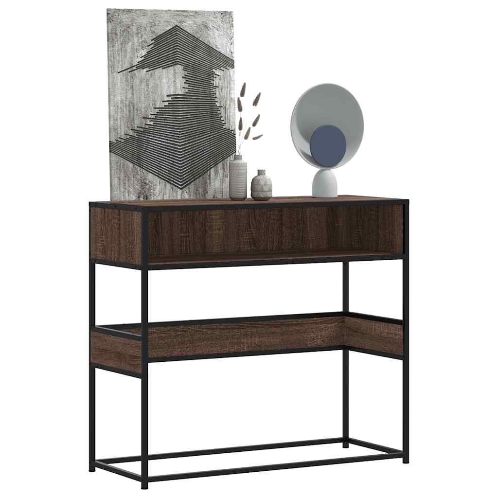 Vidaxl wandtafel 90x35x80 cm bewerkt hout bruin eikenkleur