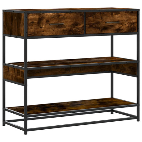 Vidaxl wandtafel 90x35x80 cm bewerkt hout gerookt eikenkleurig