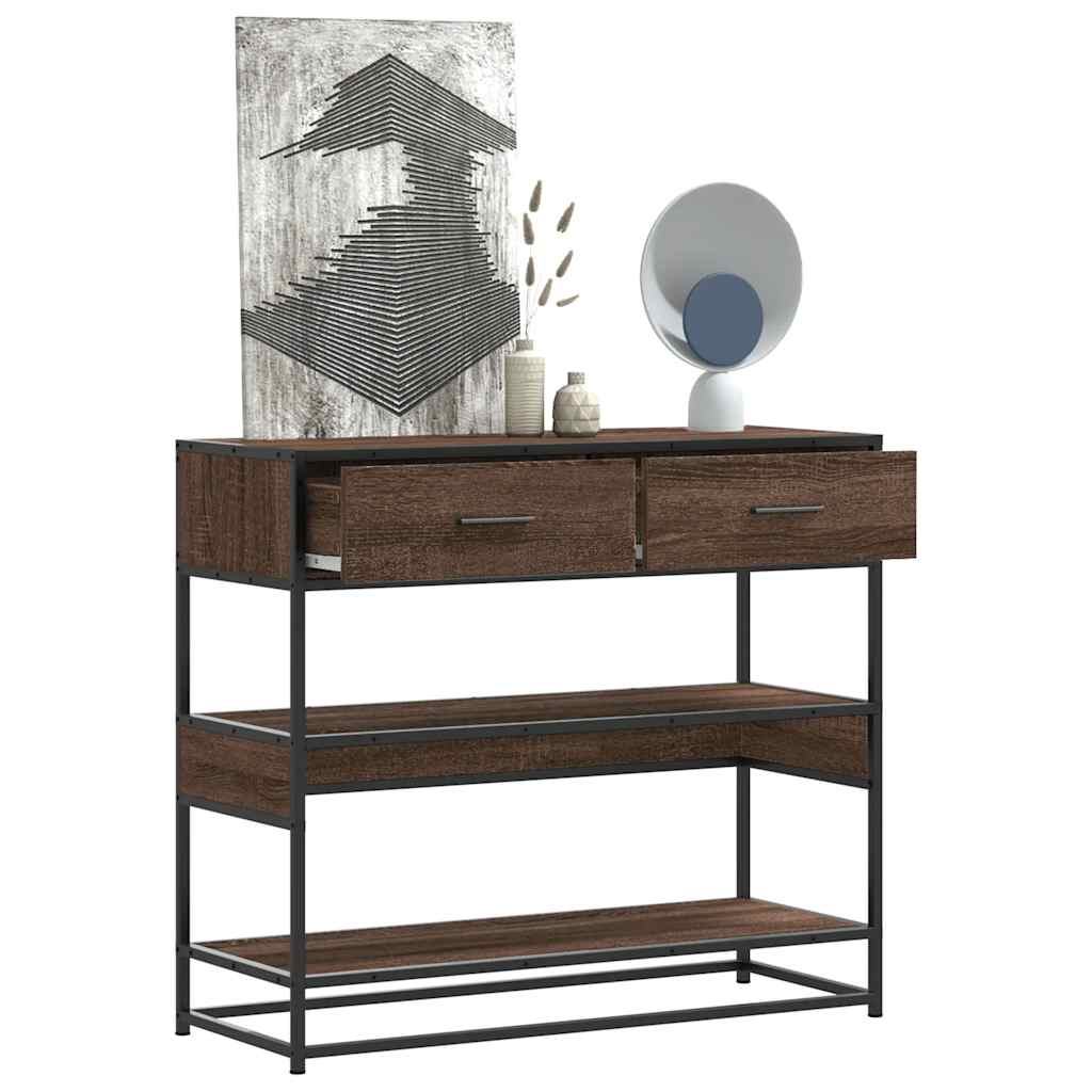 Vidaxl wandtafel 90x35x80 cm bewerkt hout bruin eikenkleur