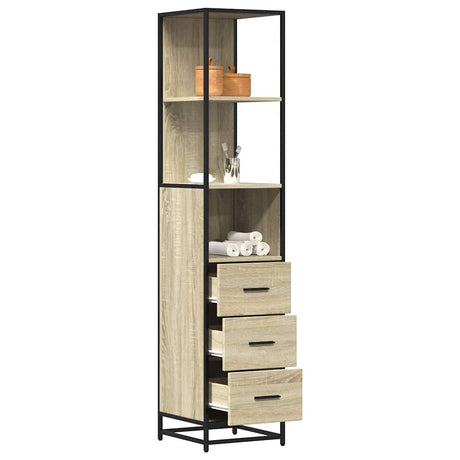 Vidaxl badkamerkast 35x37,5x166 cm bewerkt hout sonoma eikenkleurig
