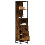 Vidaxl badkamerkast 35x37,5x166 cm bewerkt hout gerookt eikenkleurig