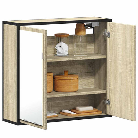 Vidaxl badkamerspiegelkast sonoma eiken 65x20x60 cm bewerkt hout