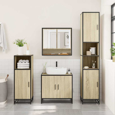 Vidaxl badkamerspiegelkast sonoma eiken 65x20x60 cm bewerkt hout