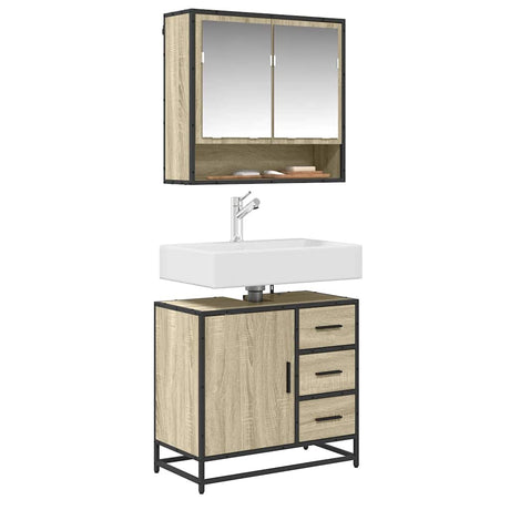 Vidaxl wastafelkast 65x33x60 cm bewerkt hout sonoma eikenkleurig