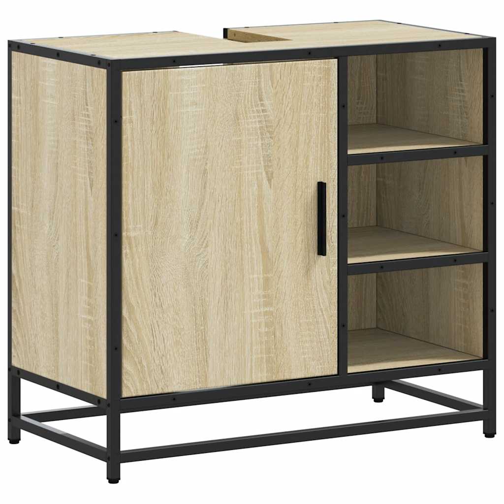 Vidaxl wastafelkast sonoma eiken 65x33x60 cm bewerkt hout