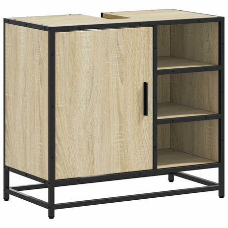 Vidaxl wastafelkast sonoma eiken 65x33x60 cm bewerkt hout