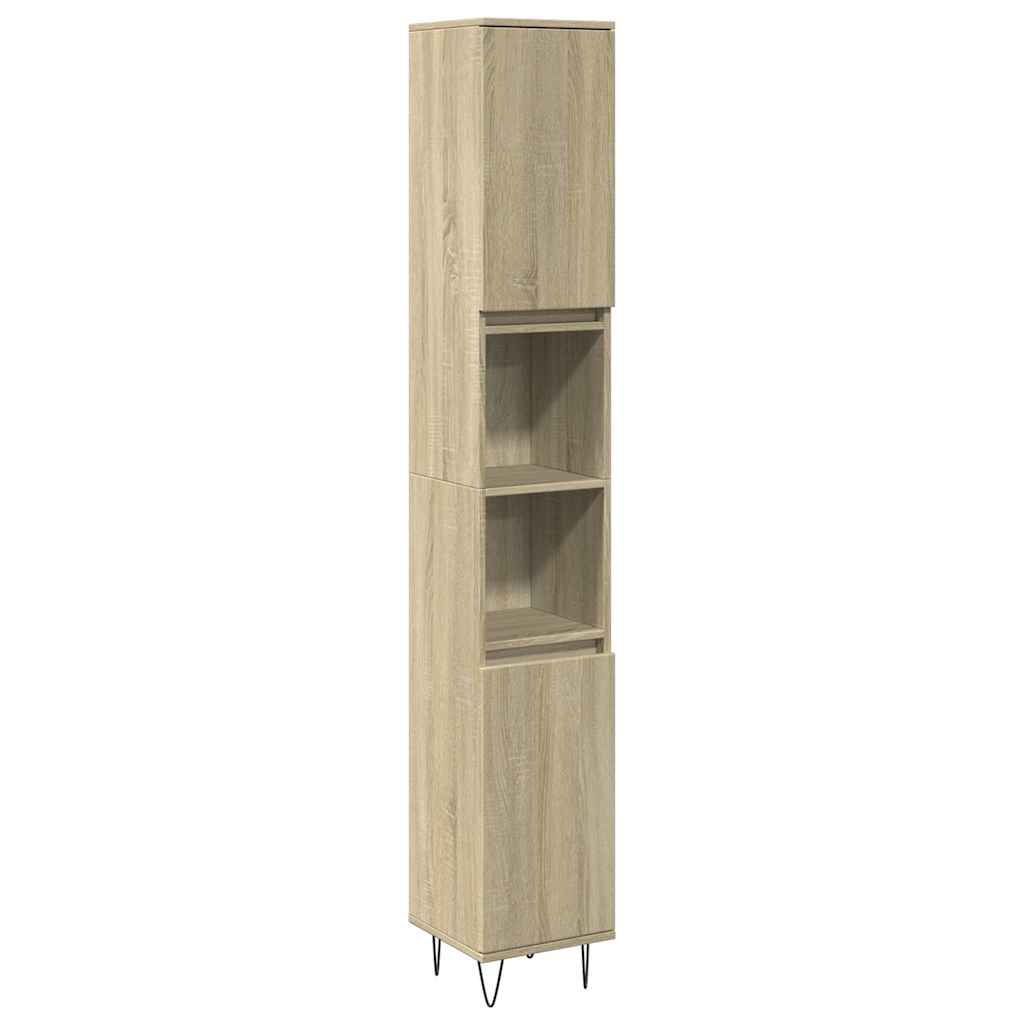 Vidaxl badkamerkast 30x30x190 cm bewerkt hout sonoma eikenkleurig