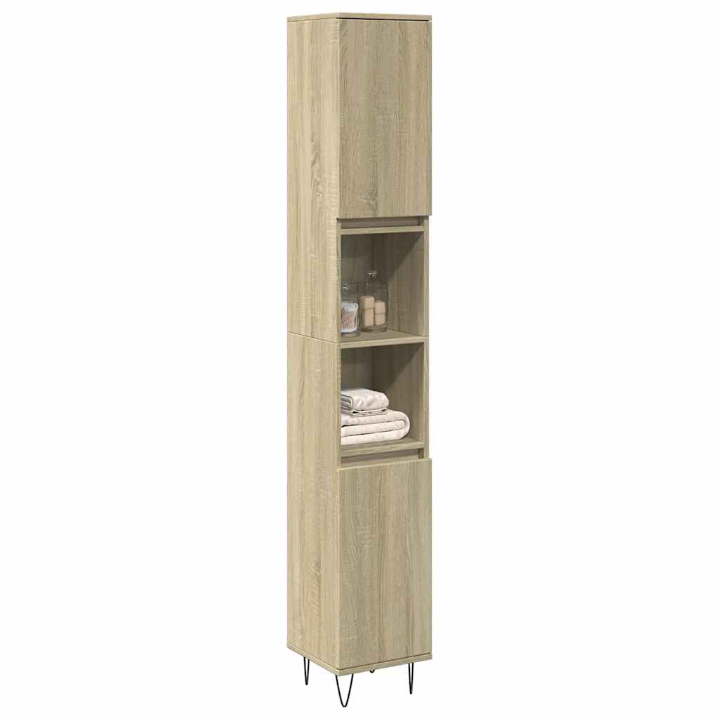 Vidaxl badkamerkast 30x30x190 cm bewerkt hout sonoma eikenkleurig