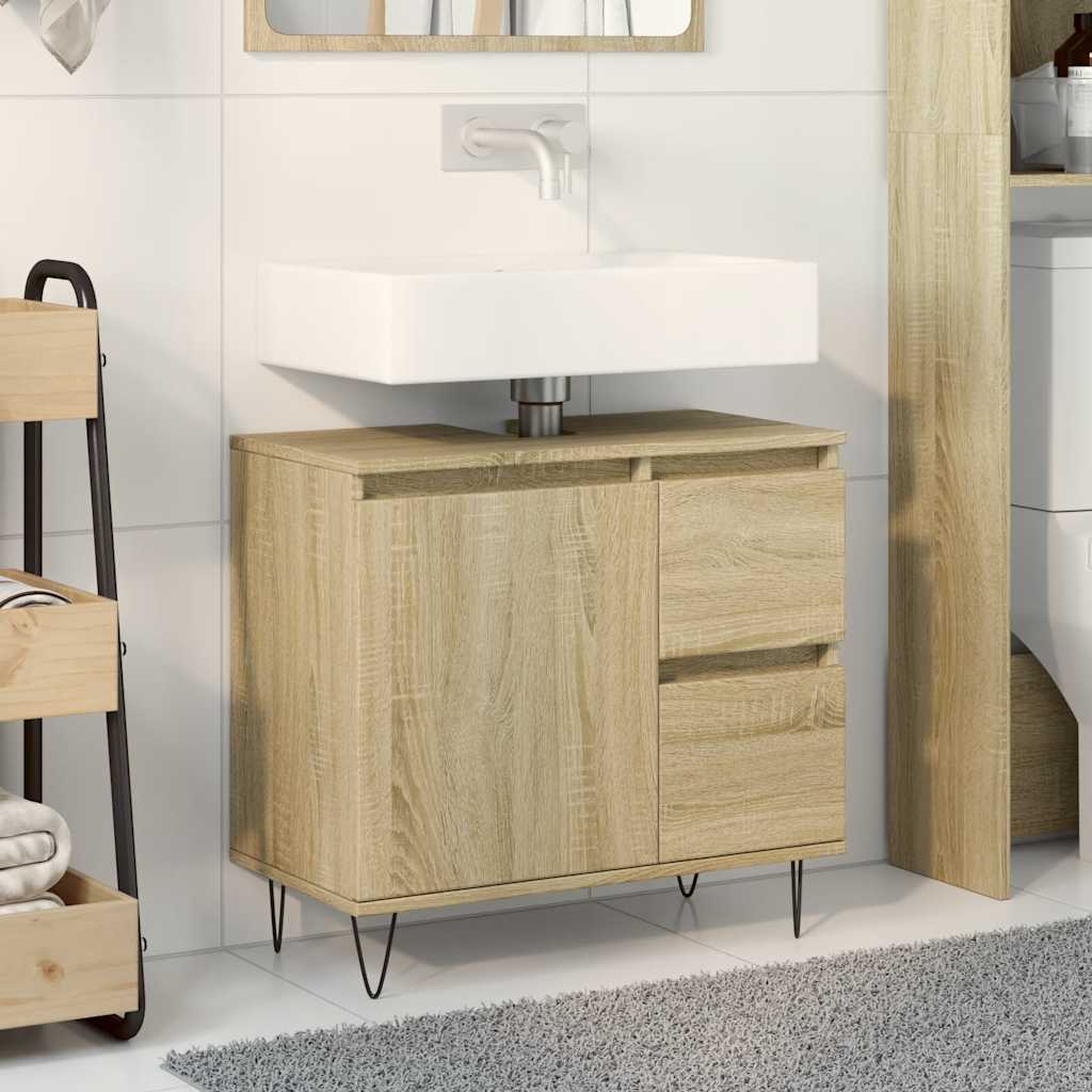 Vidaxl badkamerkast 65x33x60 cm bewerkt hout sonoma eikenkleurig