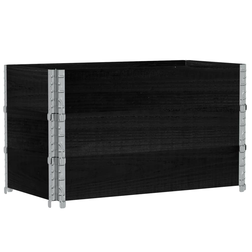 VidaXL Palletopzetranden 3 st 100x50 cm massief grenenhout zwart