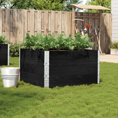 Vidaxl plantenbak 100x100 cm massief grenenhout zwart