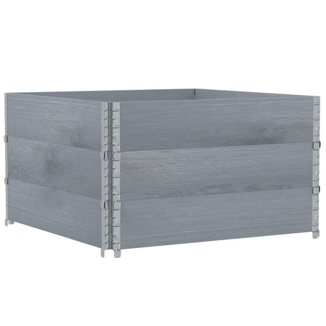 Vidaxl plantenbak 100x100 cm massief grenenhout grijs