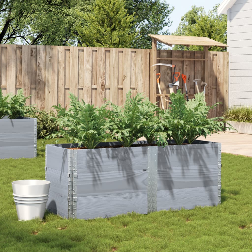 Vidaxl plantenbak 150x50 cm massief grenenhout grijs