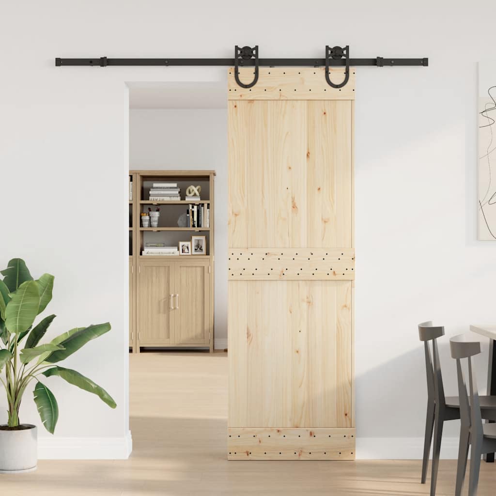 Boîte Vidaxl avec pièces pour la porte coulissante 200 cm en acier noir