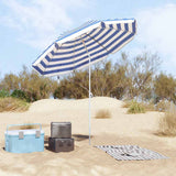 Vidaxl parasol blauw en wit 161 x 161 x 193 cm polyester
