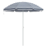 Vidaxl strandparasol blauw en wit 263 x 263 x 272 cm