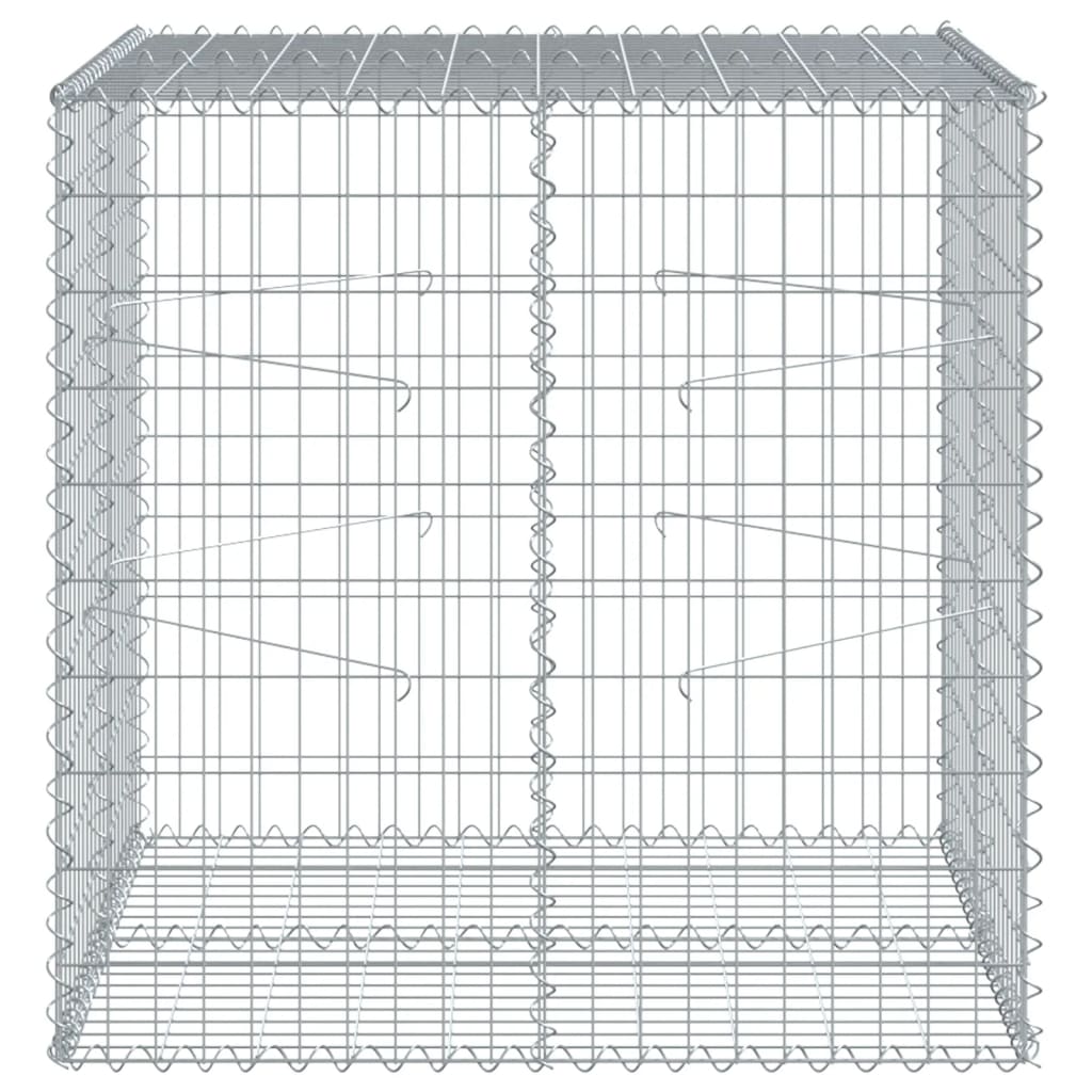 Vidaxl schanskorf 100x100x100 cm Galvanisé en fer argent couleur