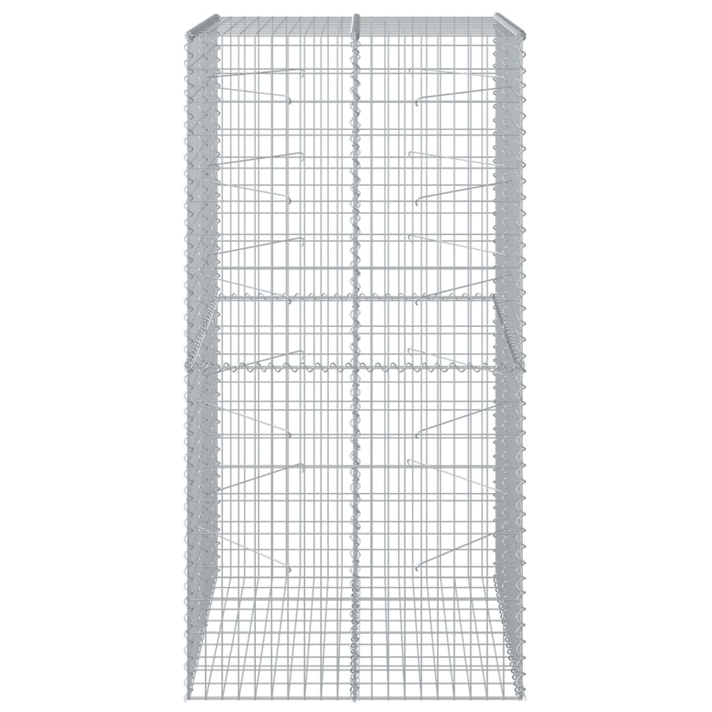 Vidaxl Schanskorf 100x100x200 cm galvaniserad järnsilverfärgad