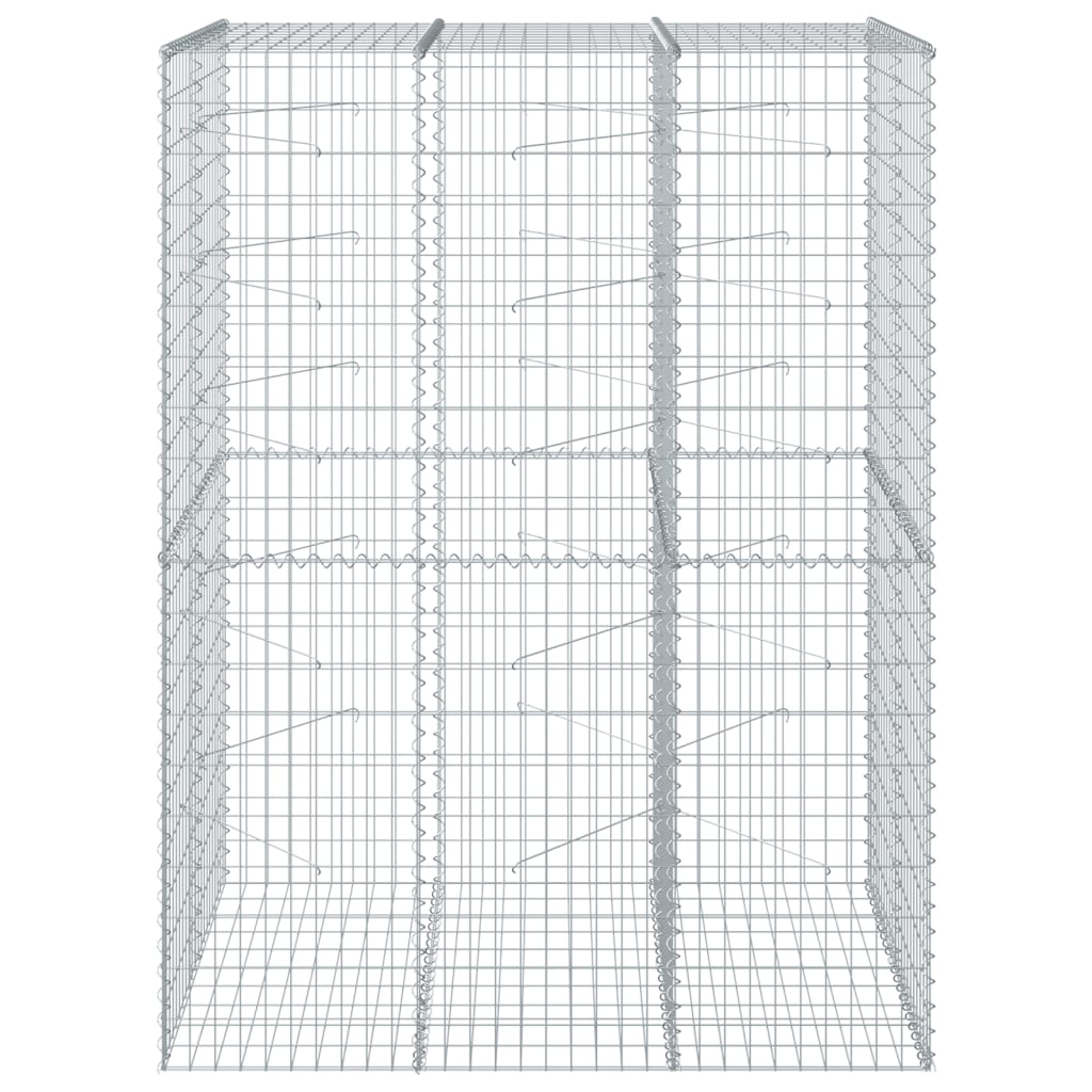 Vidaxl Schanskorf 150x100x200 cm galvaniseret jernsølvfarvet