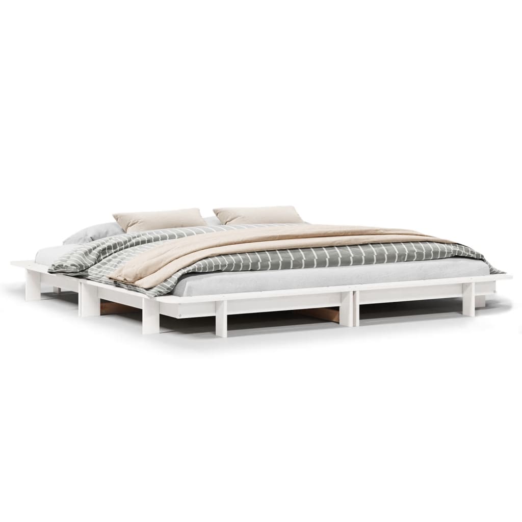 Vidaxl bedframe zonder matras massief grenenhout wit 160x200 cm