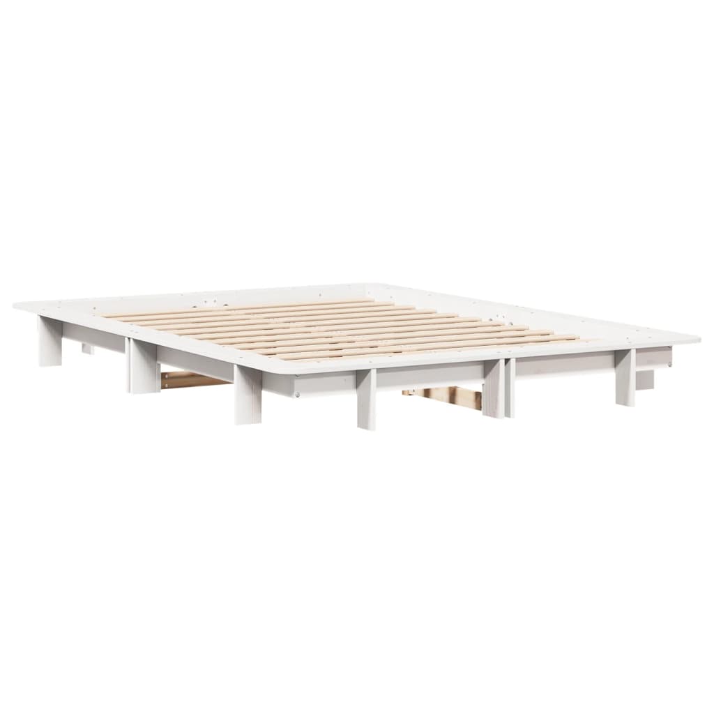 Vidaxl bedframe zonder matras massief grenenhout wit 140x200 cm