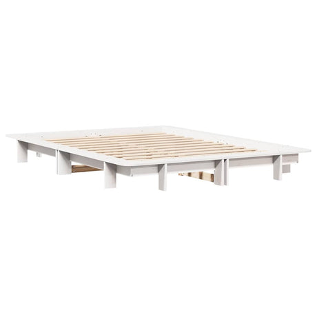 Vidaxl bedframe zonder matras massief grenenhout wit 120x200 cm