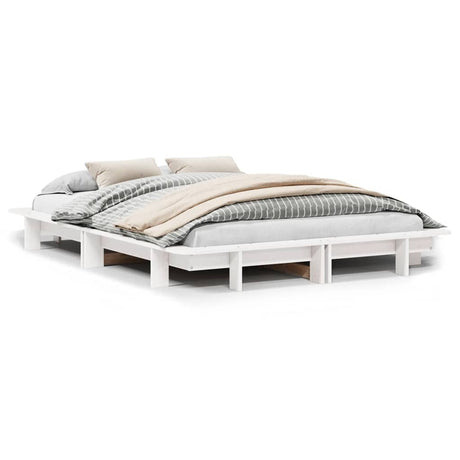 Vidaxl bedframe zonder matras massief grenenhout wit 140x190 cm