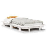 Vidaxl bedframe zonder matras massief grenenhout wit 75x190 cm