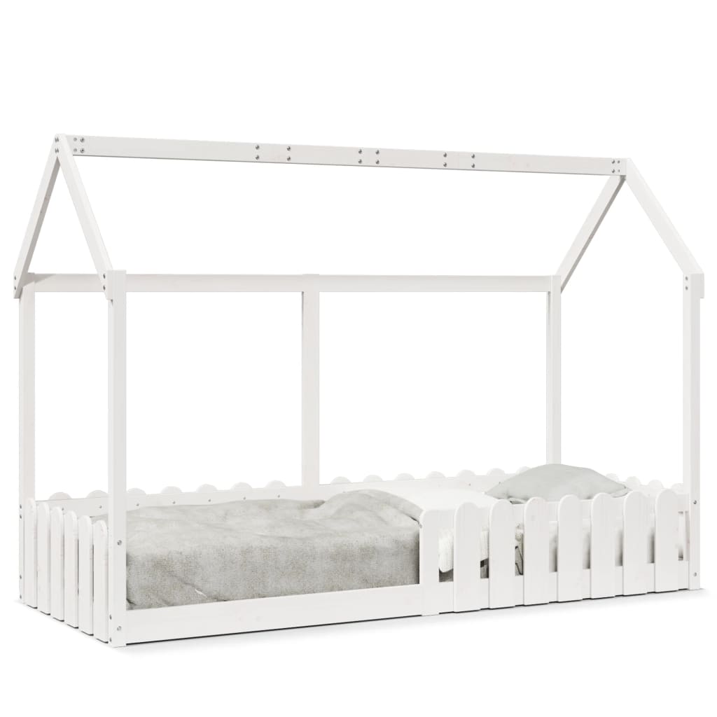 Vidaxl bedhuis wit massief grenenhout 80x200 cm