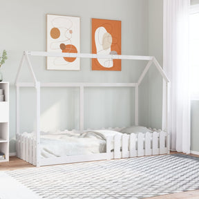 Vidaxl bedhuis wit massief grenenhout 80x200 cm