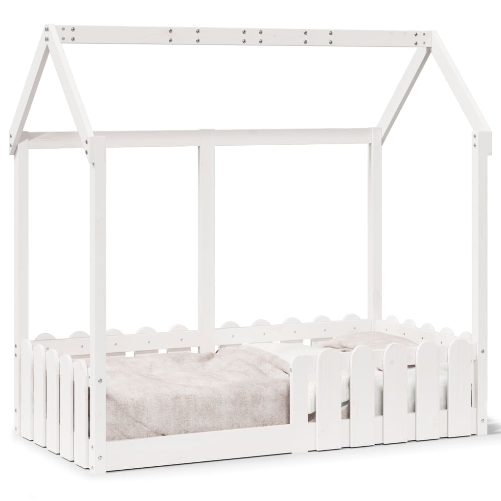 Vidaxl bedhuis wit massief grenenhout 70x140 cm