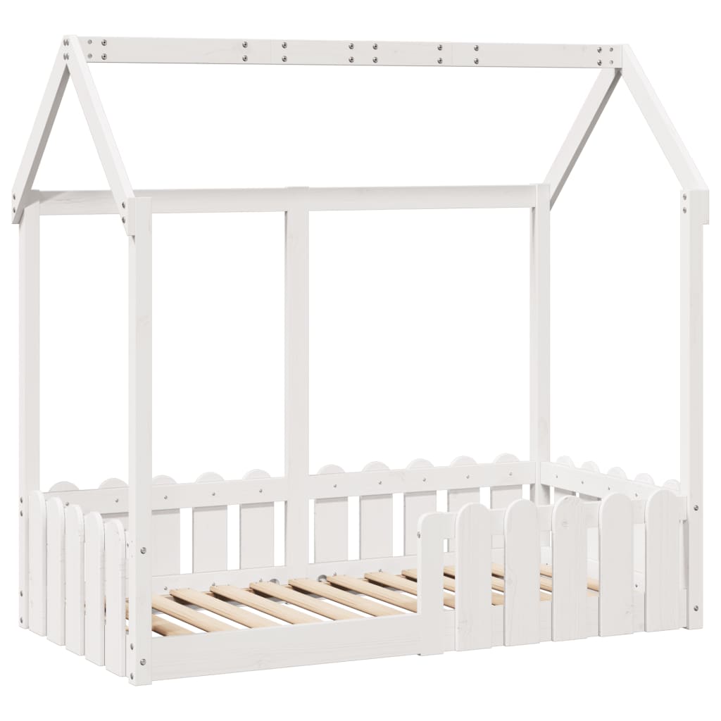 Vidaxl bedhuis wit massief grenenhout 70x140 cm