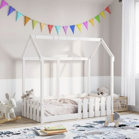 Vidaxl bedhuis wit massief grenenhout 70x140 cm