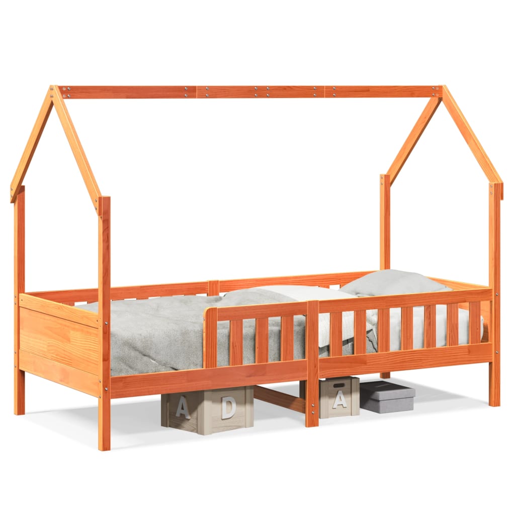 Vidaxl bedhuis wasbruin massief grenenhout 80x200 cm