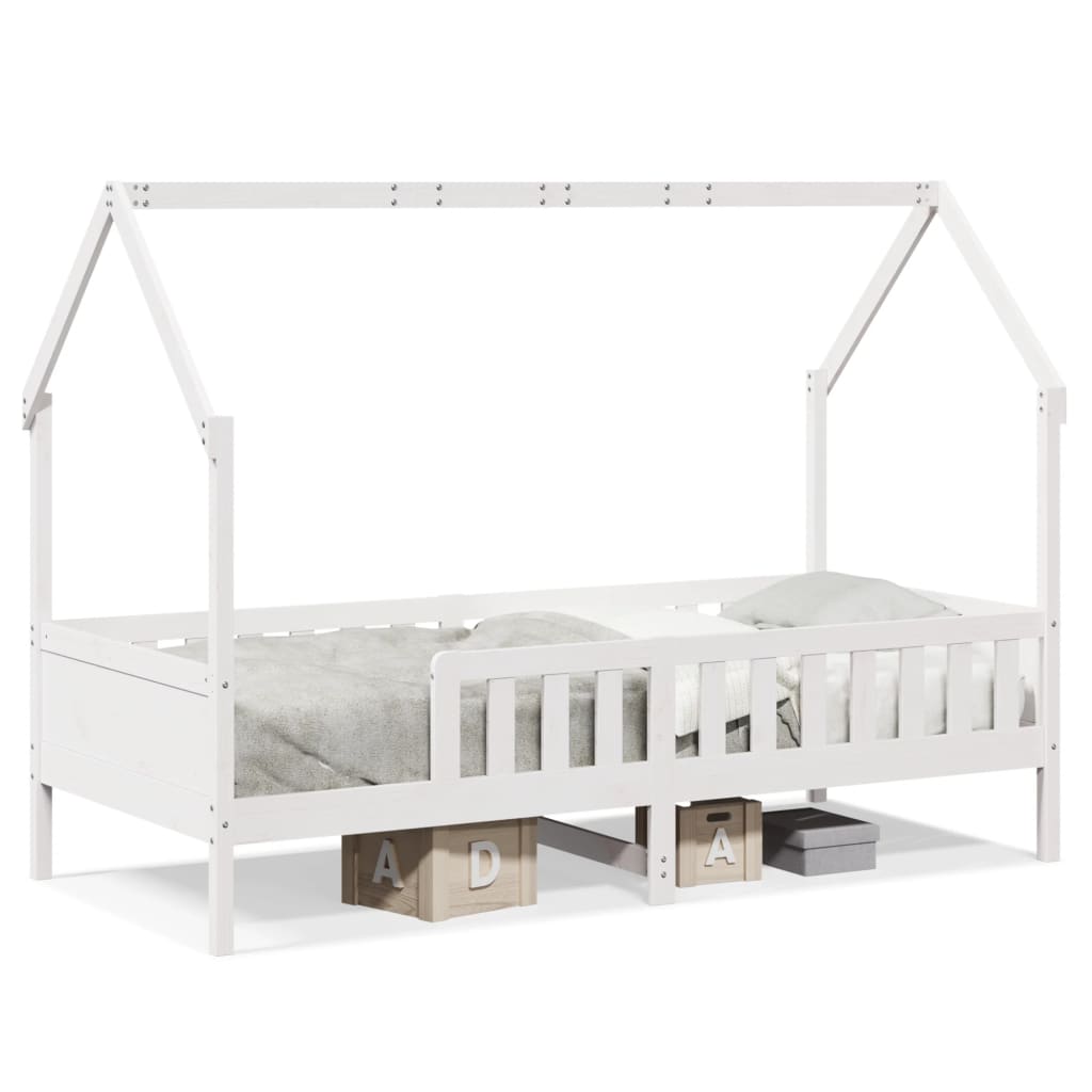 Vidaxl bedhuis wit massief grenenhout 90x190 cm