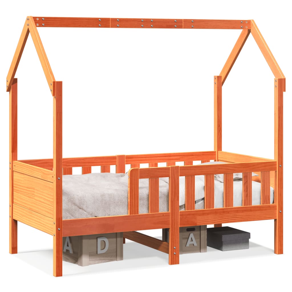 Vidaxl bedhuis wasbruin massief grenenhout 80x160 cm